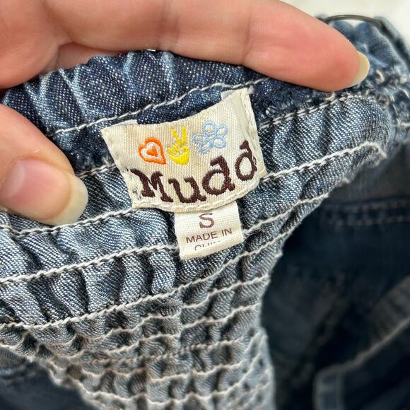 Y2K Vintage MUDD Denim Corset Top Womens Small Bustier Indie Sleaze Cowgirl Zip - Picture 4 of 5